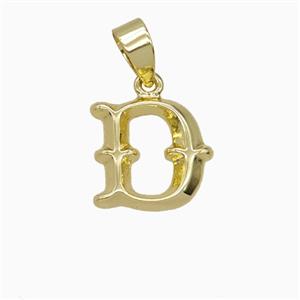 Copper Letter-D Pendant Gold Plated, approx 10-13mm [FD25962]