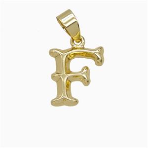 Copper Letter-F Pendant Gold Plated, approx 10-13mm [FD25964]