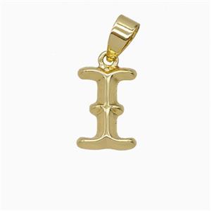 Copper Letter-I Pendant Gold Plated, approx 10-13mm [FD25967]