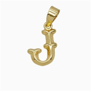 Copper Letter-J Pendant Gold Plated, approx 10-13mm [FD25968]