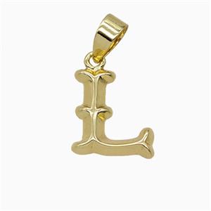 Copper Letter-L Pendant Gold Plated, approx 10-13mm [FD25970]