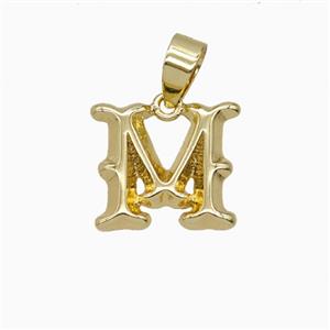 Copper Letter-M Pendant Gold Plated, approx 10-13mm [FD25971]