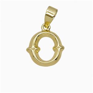 Copper Letter-O Pendant Gold Plated, approx 10-13mm [FD25973]