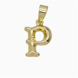 Copper Letter-P Pendant Gold Plated, approx 10-13mm [FD25974]