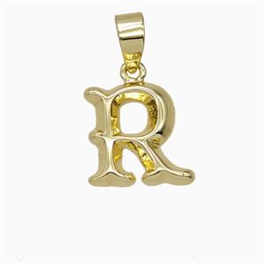 Copper Letter-R Pendant Gold Plated, approx 10-13mm [FD25976]