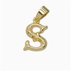Copper Letter-S Pendant Gold Plated, approx 10-13mm [FD25977]
