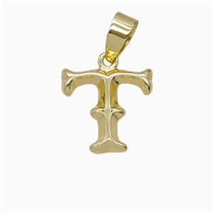 Copper Letter-T Pendant Gold Plated, approx 10-13mm [FD25978]