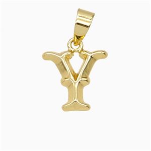 Copper Letter-Y Pendant Gold Plated, approx 10-13mm [FD25983]
