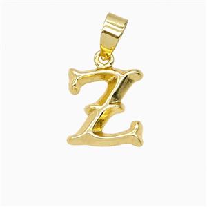 Copper Letter-Z Pendant Gold Plated, approx 10-13mm [FD25984]