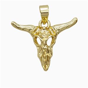 Copper Bullhead Pendant Gold Plated, approx 19-25mm [FD26050]