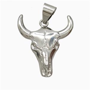 Copper Bullhead Pendant Platinum Plated, approx 25-30mm [FD26055]