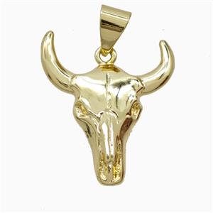 Copper Bullhead Pendant Gold Plated, approx 25-30mm [FD26056]