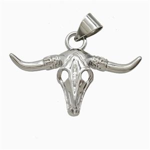 Copper Bullhead Pendant Platinum Plated, approx 20-40mm [FD26059]