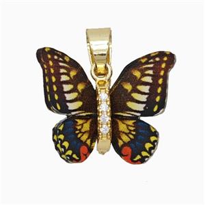 Blackorange Resin Butterfly Pendant Gold Plated, approx 15-18mm [FD26149]