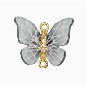 Gray Resin Butterfly Connector Gold Plated, approx 15-18mm [FD26159]