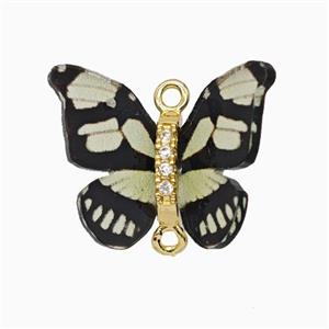 Blackyellow Resin Butterfly Connector Gold Plated, approx 15-18mm [FD26163]