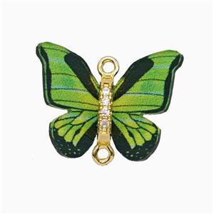 Green Resin Butterfly Connector Gold Plated, approx 15-18mm [FD26164]