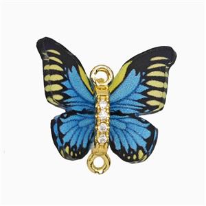 Blue Resin Butterfly Connector Gold Plated, approx 15-18mm [FD26165]