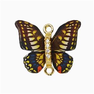 Blackyellow Resin Butterfly Connector Gold Plated, approx 15-18mm [FD26167]