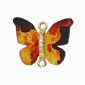 Orange Resin Butterfly Connector Gold Plated, approx 15-18mm [FD26169]