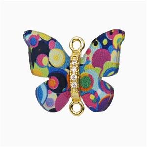 Multicolor Resin Butterfly Connector Gold Plated, approx 15-18mm [FD26170]