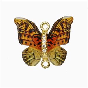 Orange Resin Butterfly Connector Gold Plated, approx 15-18mm [FD26172]