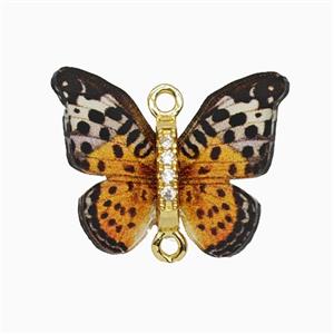 Orange Resin Butterfly Connector Gold Plated, approx 15-18mm [FD26173]
