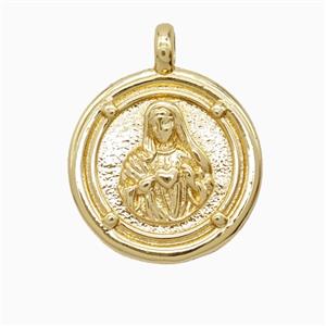 Copper Virgin Mary Pendant Gold Plated, approx 20mm [FD26178]