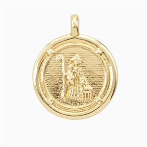 Copper Virgin Mary Pendant Gold Plated, approx 20mm [FD26179]