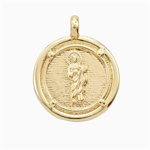 Copper Saint Jude Pendant Gold Plated, approx 20mm [FD26183]