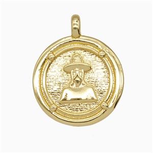 Copper Human Pendant Gold Plated, approx 20mm [FD26185]