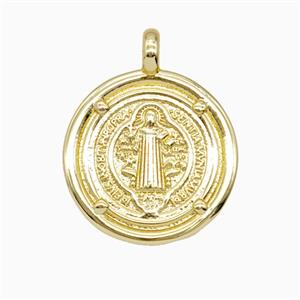 Copper Saint Jude Pendant Gold Plated, approx 20mm [FD26186]