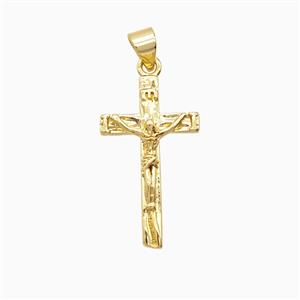 Copper Crucifix Cross Pendant Gold Plated, approx 14-24mm [FD26208]