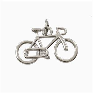 Copper Bicycle Pendant Platinum Plated, approx 12-20mm [FD26254]