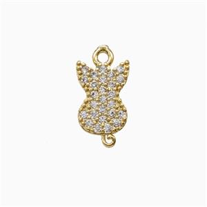 Copper Cat Pendant Pave Zirconia Gold Plated, approx 8-10mm [FD26260]