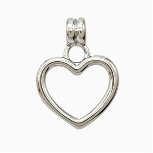 Copper Heart Pendant Platinum Plated, approx 16-21mm [FD26282]