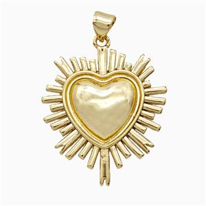 Copper Heart Pendant Gold Plated, approx 24-27mm [FD26285]