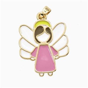 Copper Fairy Pendant Multicolor Enamel Gold Plated, approx 20-23mm [FD26304]