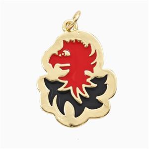 Copper Dragon Pendant Enamel Gold Plated, approx 18-22mm [FD26305]