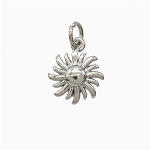 Copper Sun Pendant Platinum Plated, approx 11mm [FD26334]
