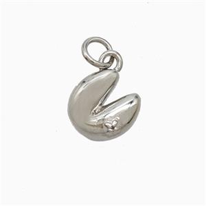 Copper Fortune Cookie Pendant Platinum Plated, approx 10mm [FD26340]