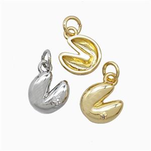 Copper Fortune Cookie Pendant Mixed, approx 10mm [FD26342]