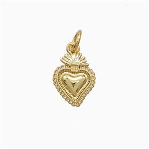 Copper Sacred Heart Pendant Gold Plated, approx 9.5-12mm [FD26344]