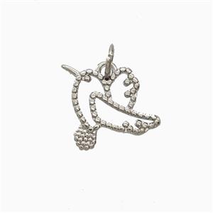 Copper Birds Pendant Platinum Plated, approx 13.5-16mm [FD26346]
