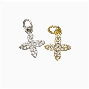 Copper Cross Pendant Pave Zirconia Mixed, approx 10mm [FD26353]