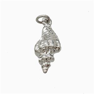 Copper Conch Shell Pendant Platinum Plated, approx 10-18mm [FD26365]