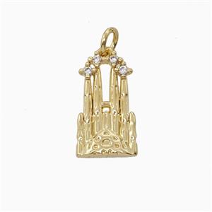 Barcelona Cathedral Charms Copper Pendant Gold Plated, approx 10-18mm [FD26369]
