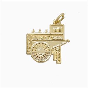 Hand Wheelbarrow Charms Copper Pendant Gold Plated, approx 15-16mm [FD26372]