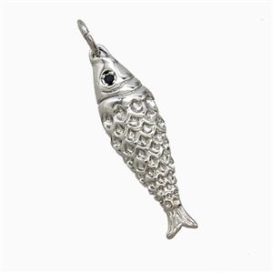 Copper Fish Pendant Platinum Plated, approx 7-25mm [FD26373]