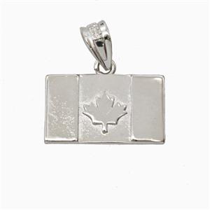 Canadian Maple Leaf Charms Copper Pendant Platinum Plated, approx 12-20mm [FD26378]